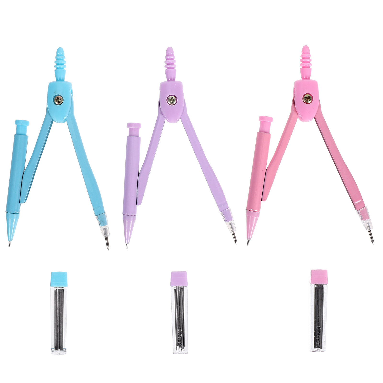 Math Geometry Set With Compass - Metal Compass Set for Geometry Drawing
