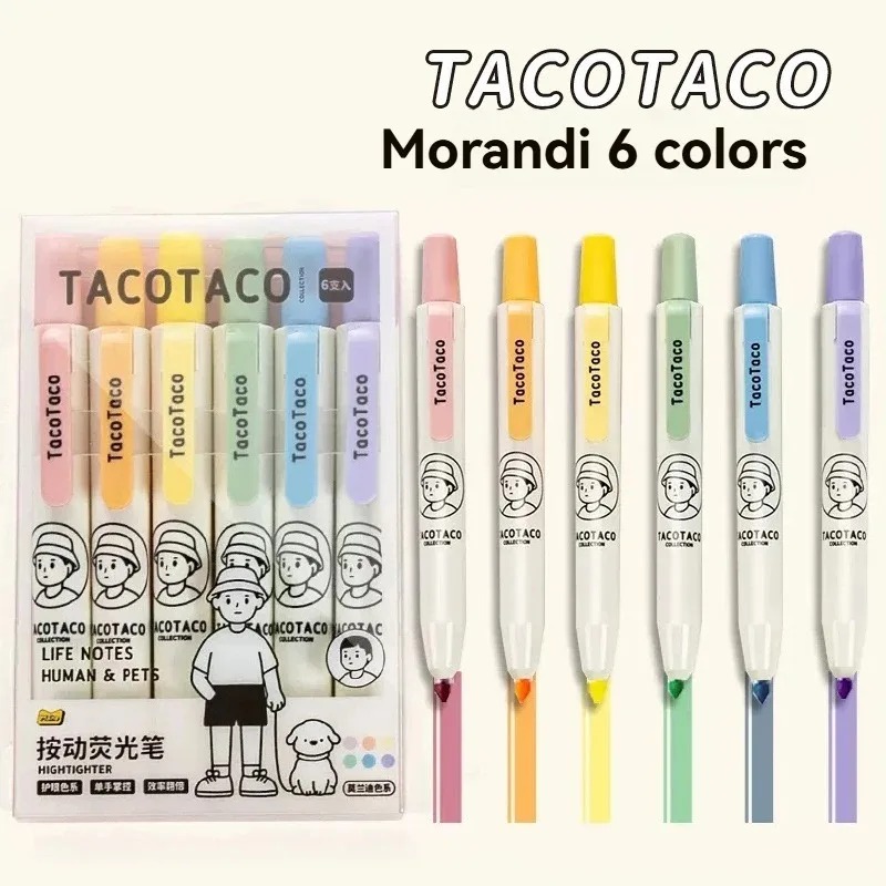 6Pcs/set Pastel Color Macaron  - огляд і ціна Pastel Highlighter Set Double Ended