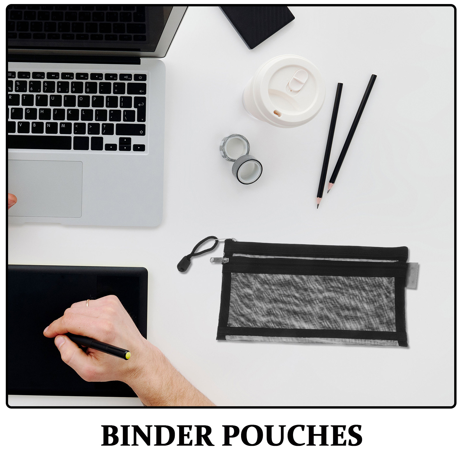 6Pcs Clear Double Layer Nylon  - огляд і ціна Clear Mesh Pencil Pouch For Exam