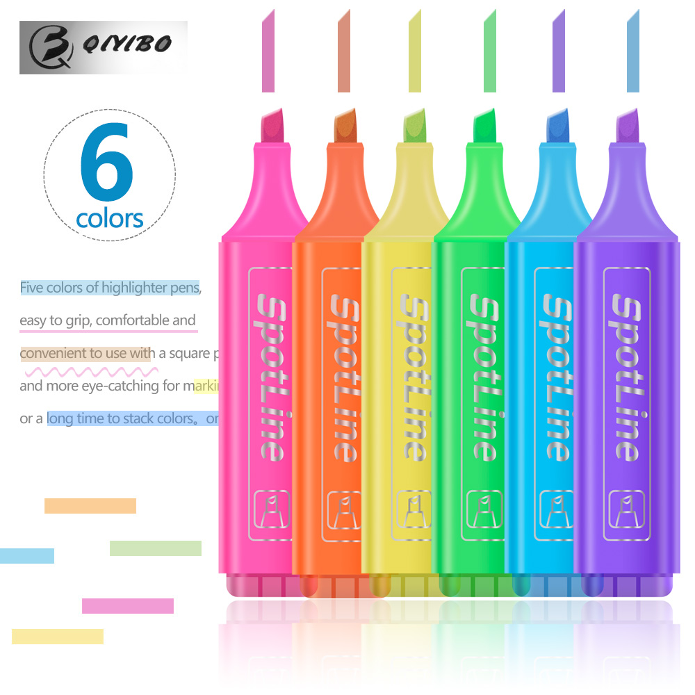4/6 Pcs/set Pastel Flat Single - огляд і ціна Pastel Highlighter Set Double Ended