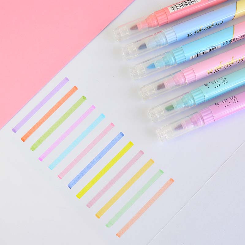 6 PCS Double Tip Highlighter P - огляд і ціна Pastel Highlighter Set Double Ended