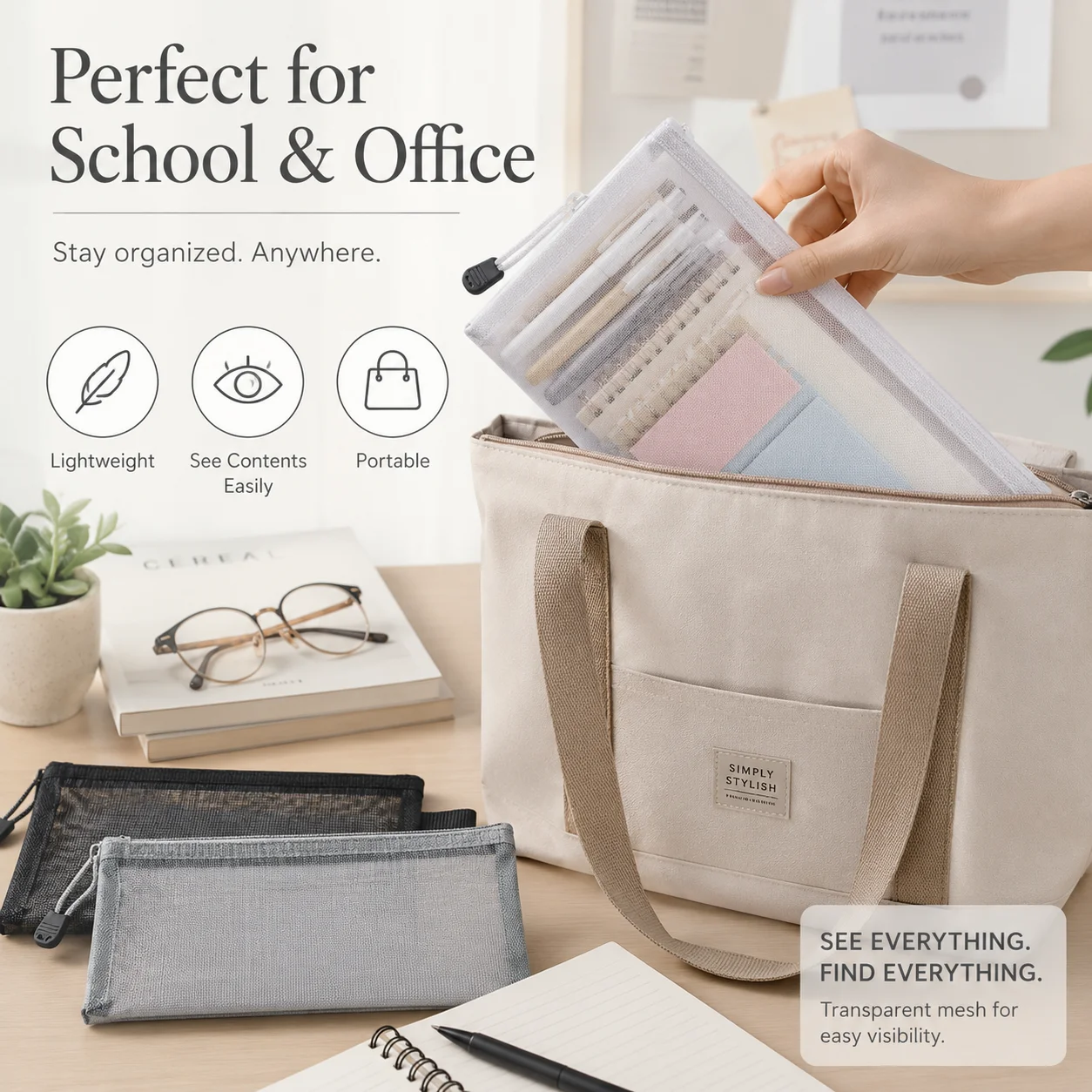 Transparent Mesh Pencil Case C - огляд і ціна Clear Mesh Pencil Pouch For Exam