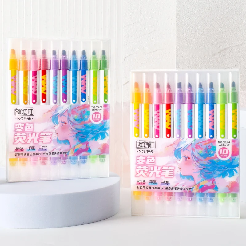 10pcs Double-ended Magic Color - огляд і ціна Pastel Highlighter Set Double Ended