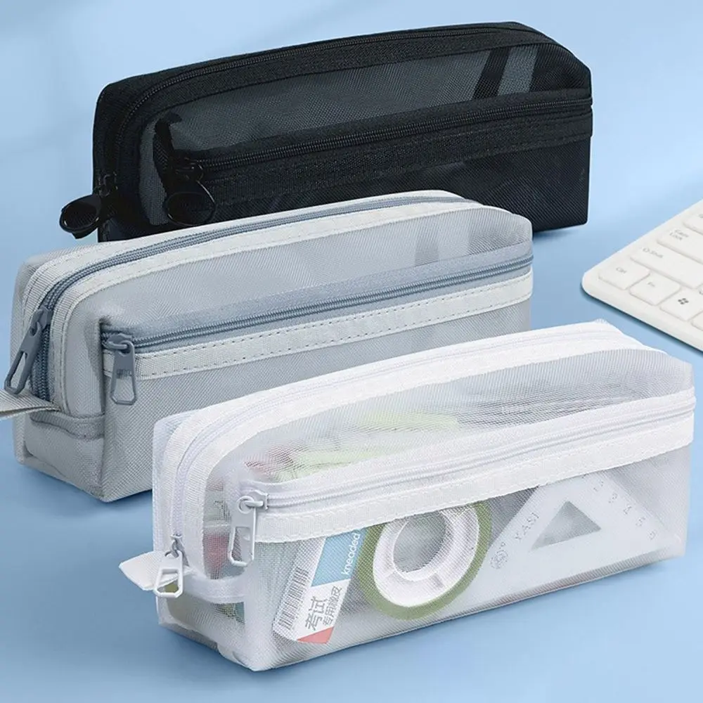 Large Capacity Double-Layer Me - огляд і ціна Clear Mesh Pencil Pouch For Exam