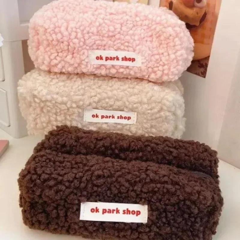 Lamb Plush Storage Bag Simple  - огляд і ціна Aesthetic Large Pencil Case Pouch