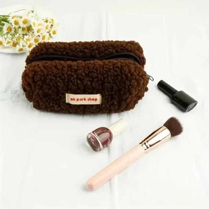 Lamb Plush Storage Bag Simple  - огляд і ціна Aesthetic Large Pencil Case Pouch