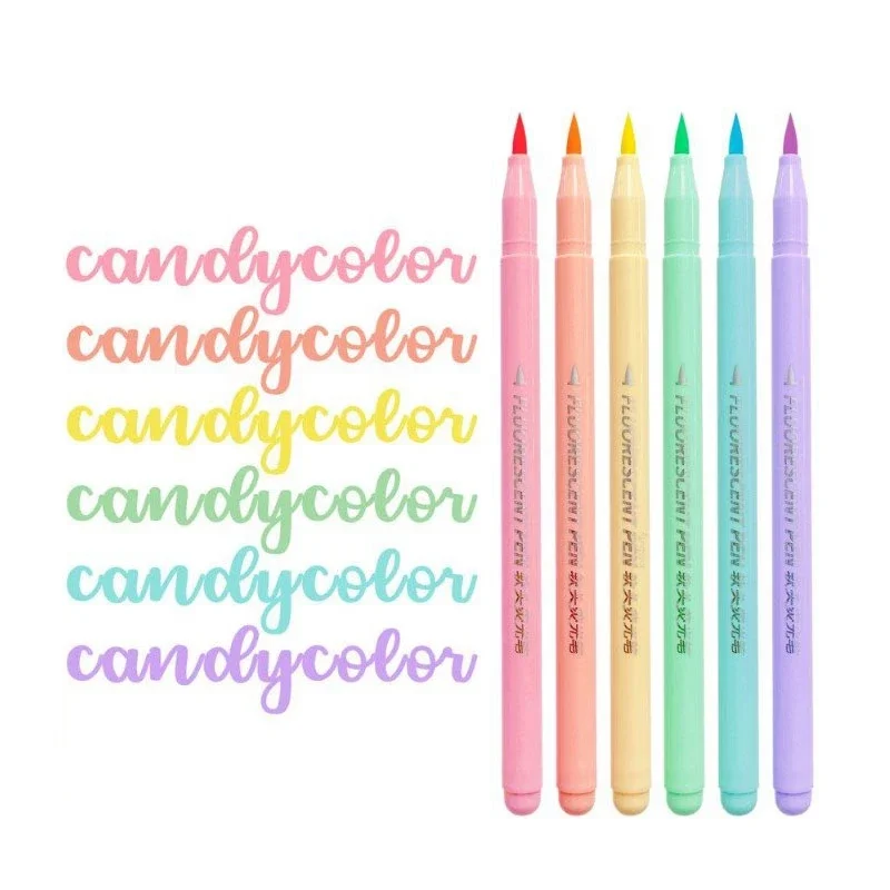 6 colors Soft Brush Fluorescen - огляд і ціна Pastel Highlighter Set Double Ended