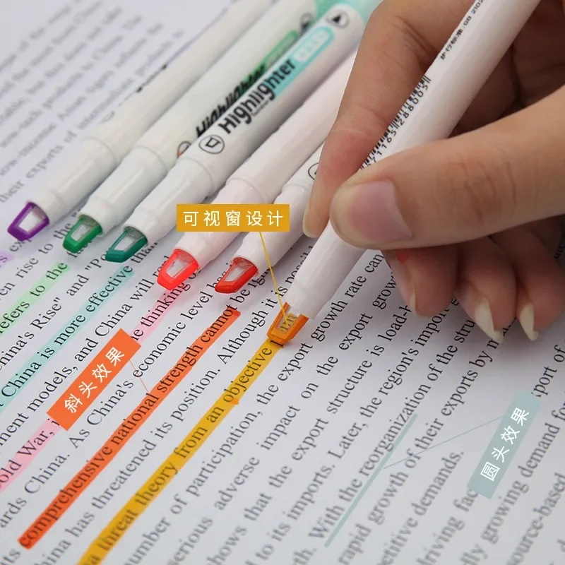 6 Colors/Set Unique Window Tip - огляд і ціна Pastel Highlighter Set Double Ended