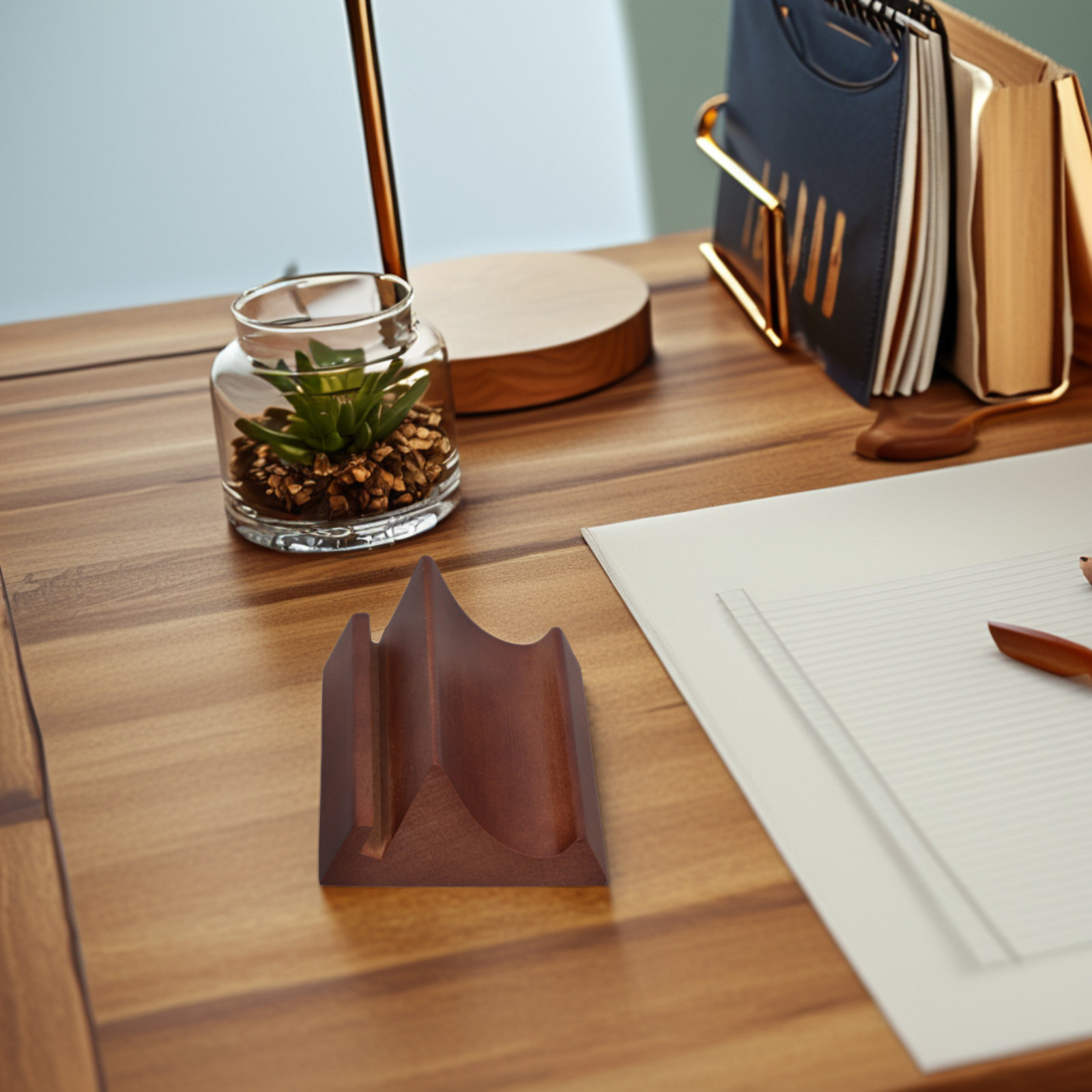 Wooden Dual Slot Phone and Cal - огляд і ціна Desk Accessories